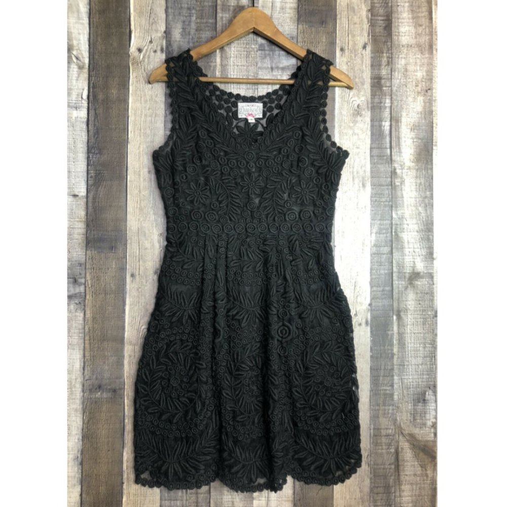 Yoana Baraschi Black Lace Cocktail Mini Dress